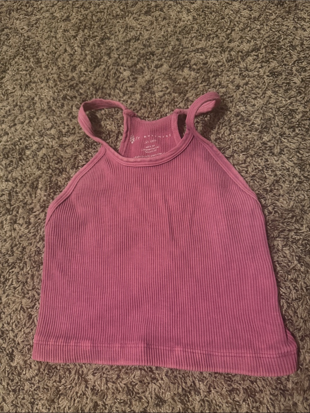 Free People Pink Ribbed Halter Tank Top/Bra